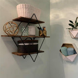 Bookcases & Shelves: Vintage Rustic Wooden Floating Shelves