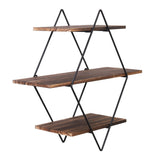 Bookcases & Shelves: Vintage Rustic Wooden Floating Shelves