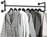 Clothing & Wardrobe Storage: Iron Wall Mounted Clothes Rack with Shelf Garment Display
