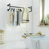 Clothing & Wardrobe Storage: Iron Wall Mounted Clothes Rack with Shelf Garment Display