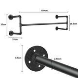 Clothing & Wardrobe Storage: Iron Wall Mounted Clothes Rack with Shelf Garment Display