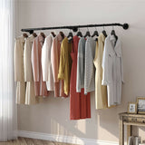 Clothing & Wardrobe Storage: Industrial Iron Pipe Clothes Rail Vintage Wall Shelf