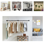 Clothing & Wardrobe Storage: Industrial Iron Pipe Clothes Rail Vintage Wall Shelf