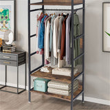 Clothing & Wardrobe Storage: Metal Garment Rack Coat Stand MDF & Iron Organizer