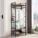 Clothing & Wardrobe Storage: Metal Garment Rack Coat Stand MDF & Iron Organizer