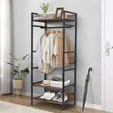 Clothing & Wardrobe Storage: Metal Garment Rack Coat Stand MDF & Iron Organizer