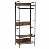 Clothing & Wardrobe Storage: Metal Garment Rack Coat Stand MDF & Iron Organizer