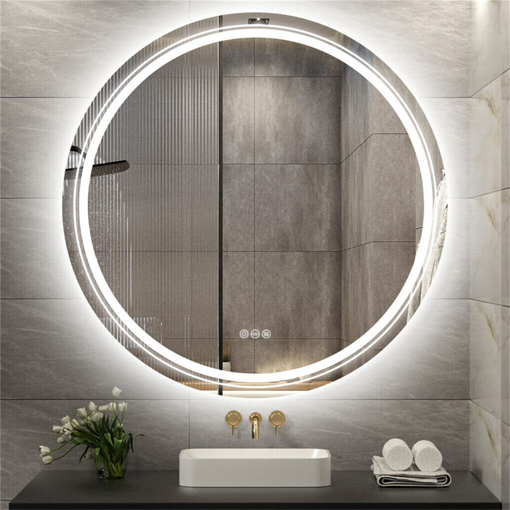 Mirrors: 60cm LED Bathroom Mirror Anti-fog Circle Backlit HD