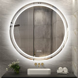 60cm LED Bathroom Mirror Anti-fog Circle Backlit HD