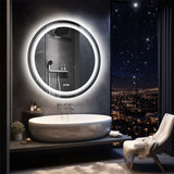 60cm LED Bathroom Mirror Anti-fog Circle Backlit HD