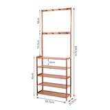 Clothing & Wardrobe Storage: Bamboo 5-Tier Hat Coat Shoe Rack Entryway Bench Hanger Storage