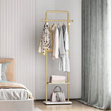 Coat Racks: Gold Metal Coat Rack Stand Granite Base Hall Tree