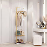 Coat Racks: Gold Metal Coat Rack Stand Granite Base Hall Tree