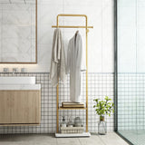 Coat Racks: Gold Metal Coat Rack Stand Granite Base Hall Tree