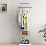 Coat Racks: Gold Metal Coat Rack Stand Granite Base Hall Tree