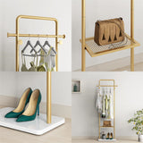 Coat Racks: Gold Metal Coat Rack Stand Granite Base Hall Tree