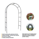 Garden Ornaments: Metal Garden Arch Trellis Iron Plant Support Outdoor Climbing
