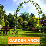Garden Ornaments: Metal Garden Arch Trellis Iron Plant Support Outdoor Climbing