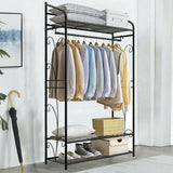 Clothing & Wardrobe Storage: Extra Large Iron Clothes Rack Garment Hanging Stand