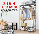 Clothing & Wardrobe Storage: Extra Large Iron Clothes Rack Garment Hanging Stand