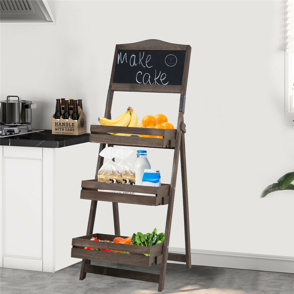 Buffets & Sideboards: Vintage Wooden Chalkboard Easel 38x50CM with 3 Shelves