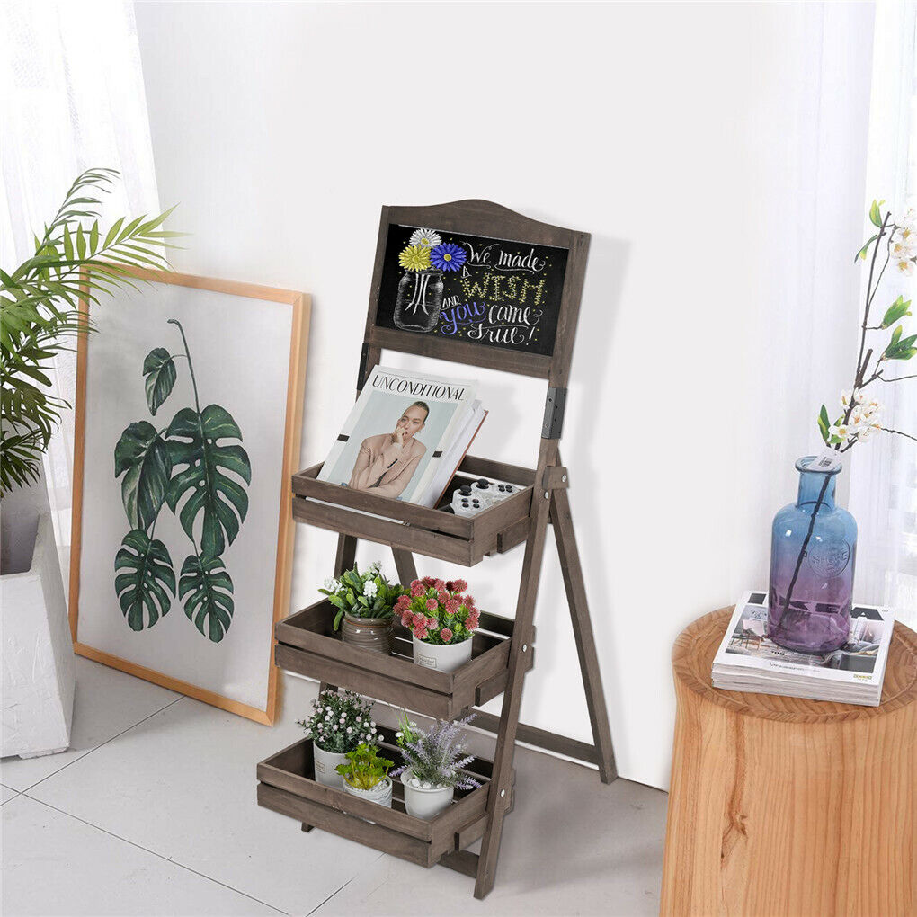 Buffets & Sideboards: Vintage Wooden Chalkboard Easel 38x50CM with 3 Shelves