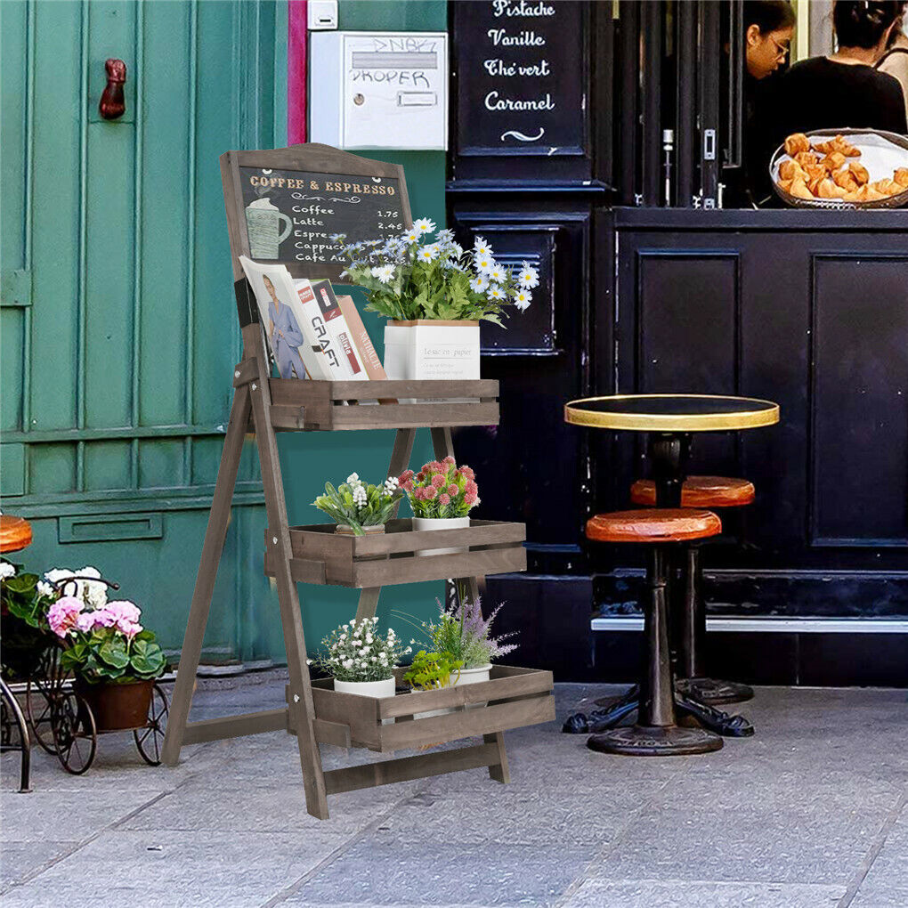 Buffets & Sideboards: Vintage Wooden Chalkboard Easel 38x50CM with 3 Shelves