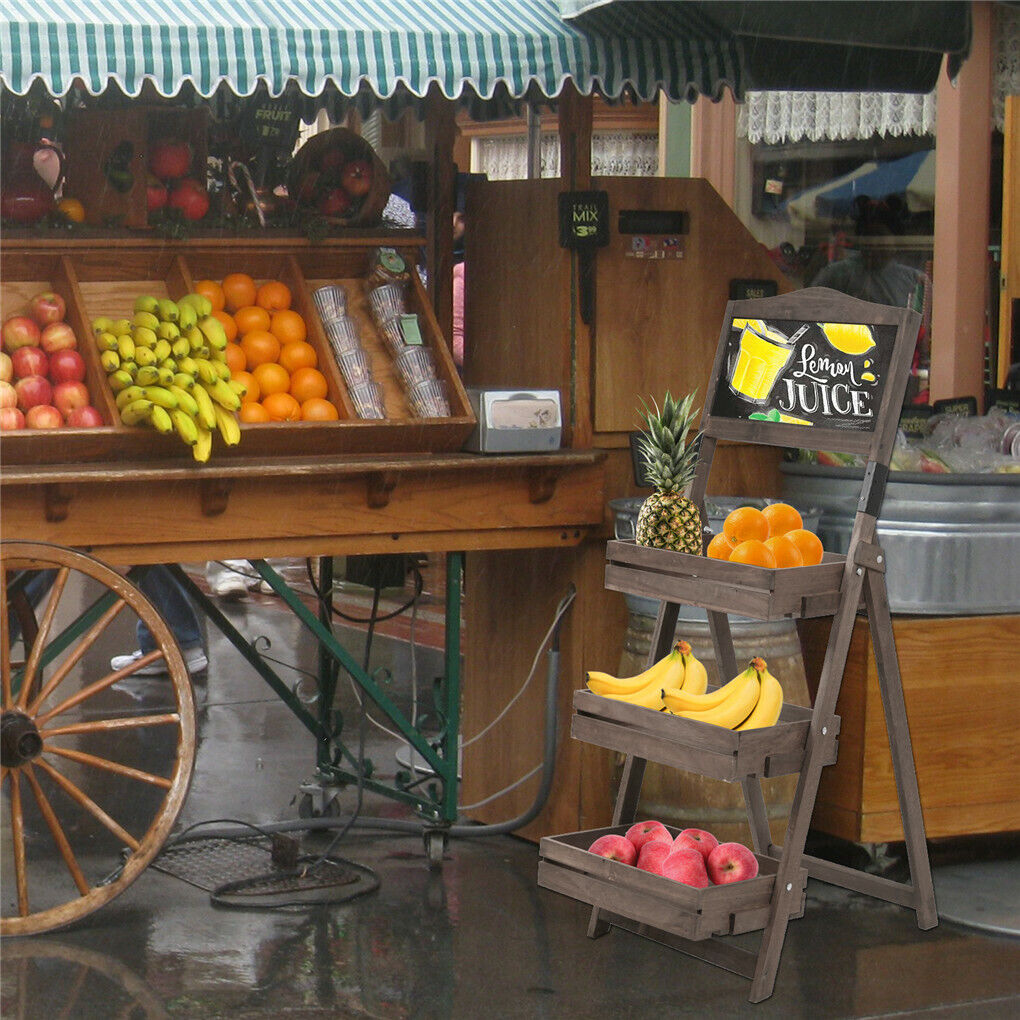 Buffets & Sideboards: Vintage Wooden Chalkboard Easel 38x50CM with 3 Shelves