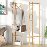 Coat Racks: Bamboo Coat & Hat Rack Stand Shoe Shelf Thicken Wooden Hanger