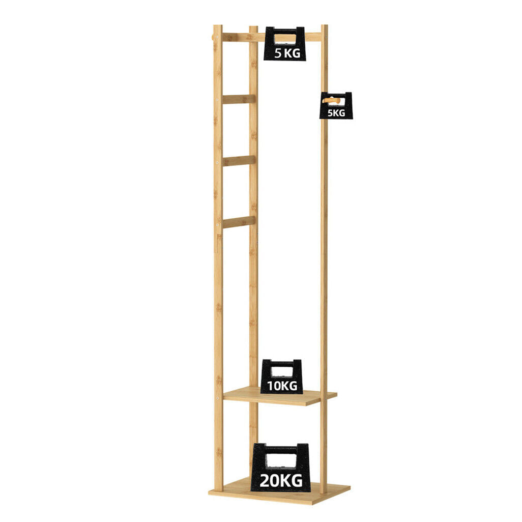 Coat Racks: Bamboo Coat & Hat Rack Stand Shoe Shelf Thicken Wooden Hanger