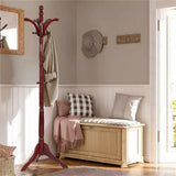 Coat Racks: Birch Wood Coat Rack Stand Adjustable Hall Tree Entryway