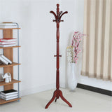 Coat Racks: Birch Wood Coat Rack Stand Adjustable Hall Tree Entryway
