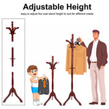 Coat Racks: Birch Wood Coat Rack Stand Adjustable Hall Tree Entryway