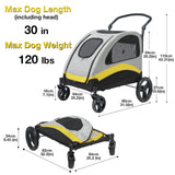 Cat Carriers & Crates: XL Dog Stroller Pet Pushchair Foldable Travel Cart