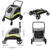 Cat Carriers & Crates: XL Dog Stroller Pet Pushchair Foldable Travel Cart