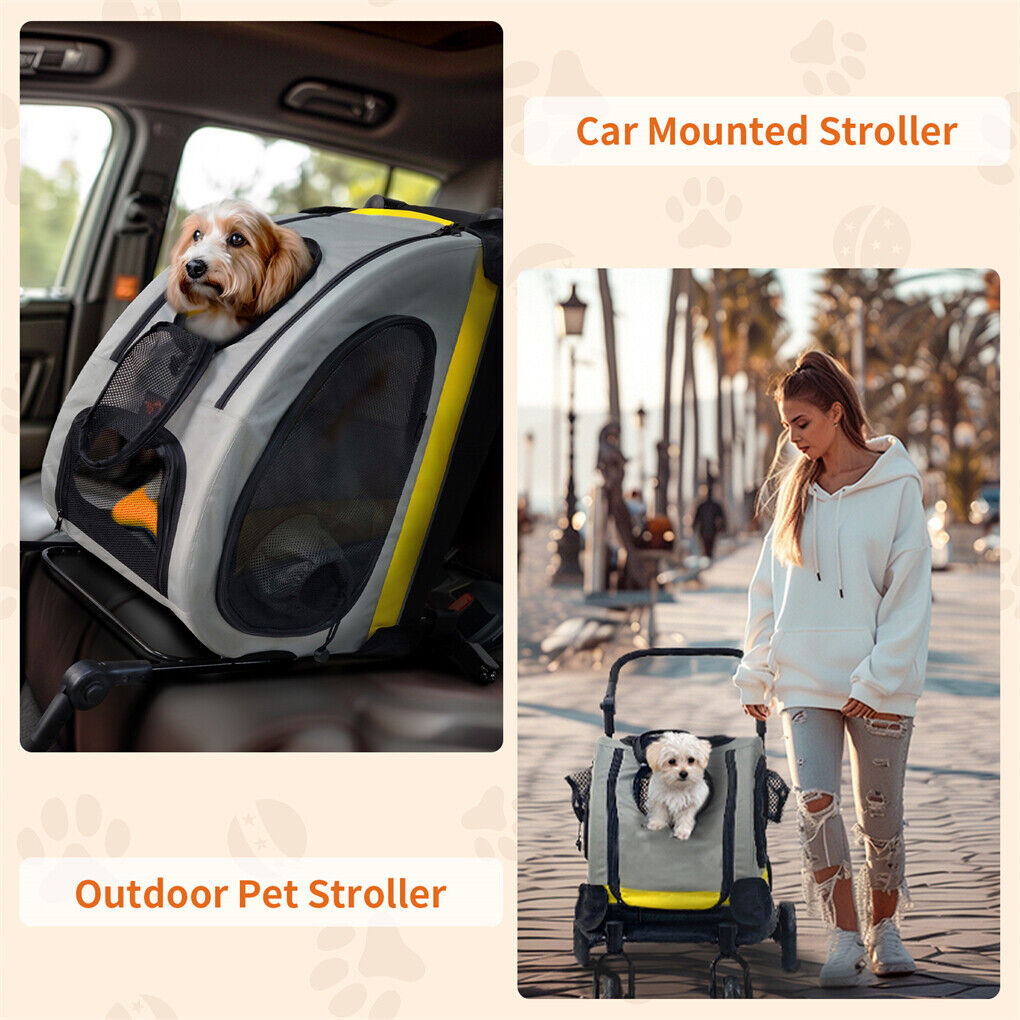 Cat Carriers & Crates: Dog Stroller Car Mounted Outdoor Pet Cart
