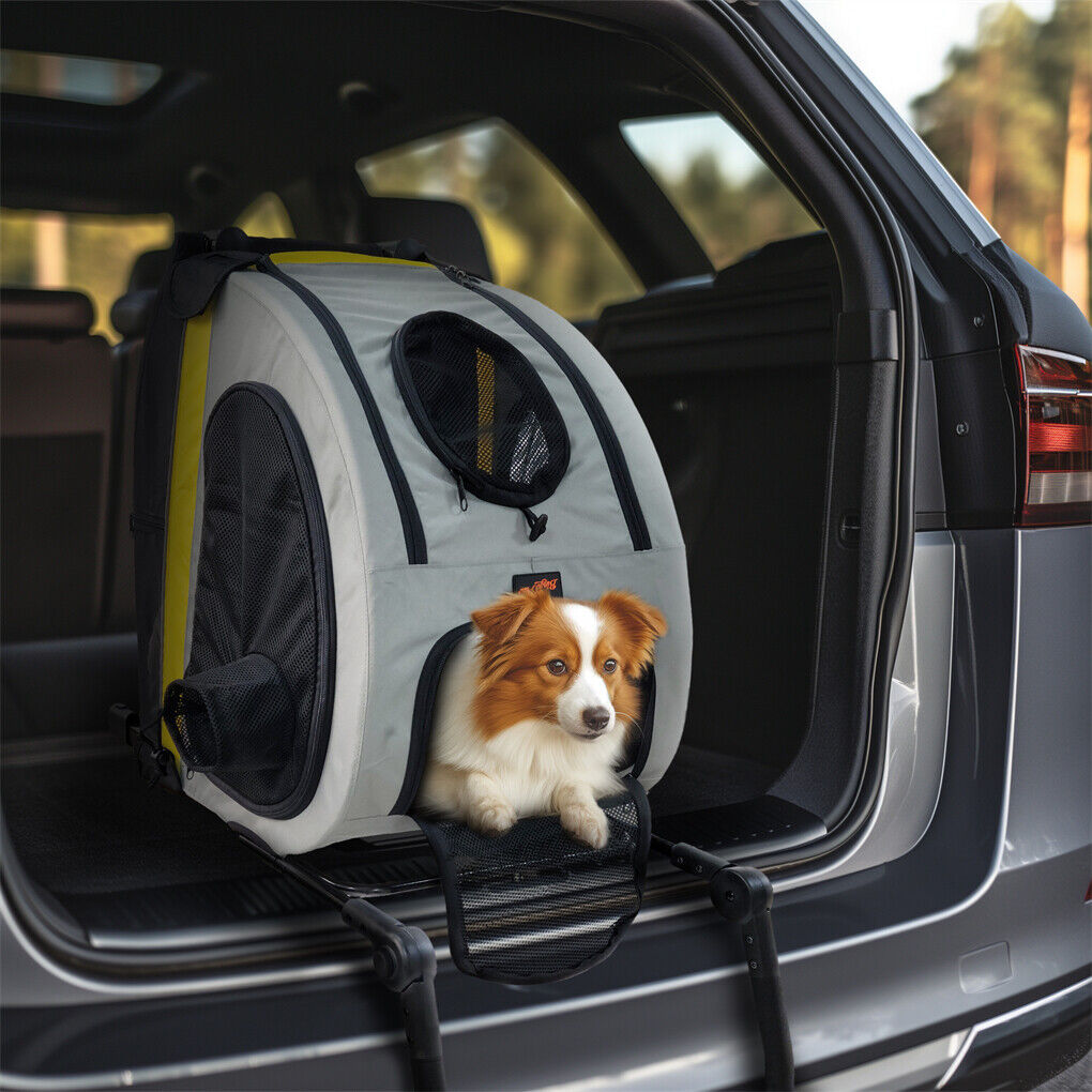 Cat Carriers & Crates: Dog Stroller Car Mounted Outdoor Pet Cart