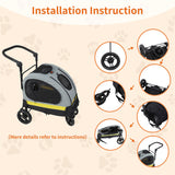 Dog Stroller Car Mounted Outdoor Pet Cart