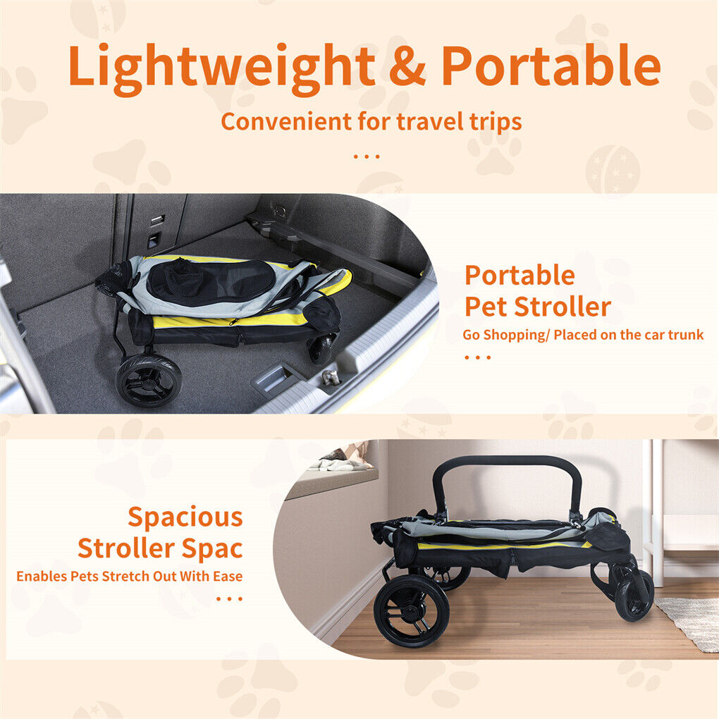 Cat Carriers & Crates: Dog Stroller Car Mounted Outdoor Pet Cart