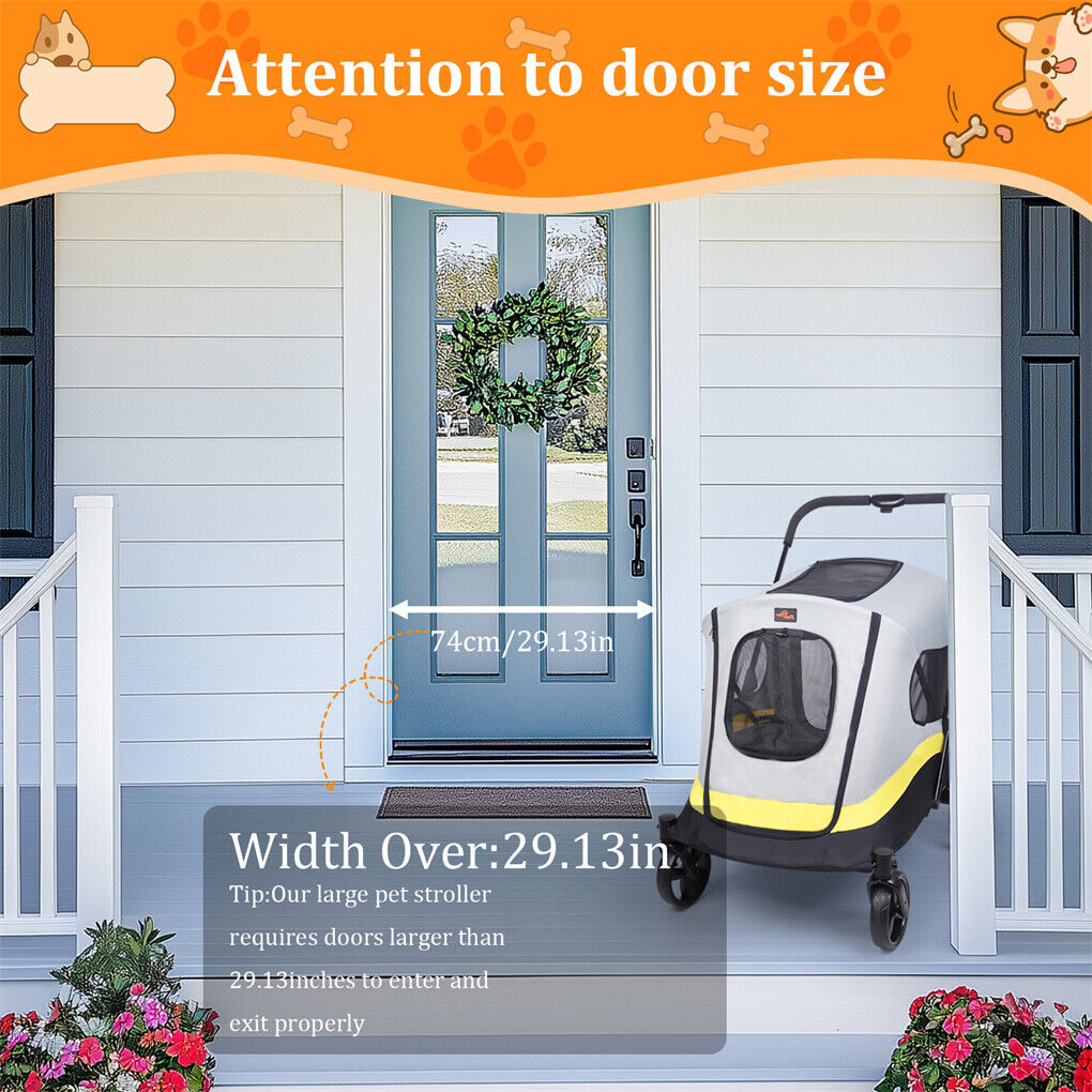 Cat Carriers & Crates: Dog Stroller w/ Rain Cover Foldable Pet Cart