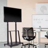 32-80 Rolling TV Stand with 2-Tier Shelf Adjustable Mount