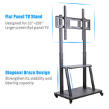 Kitchen & Bathroom DIY: Rolling TV Stand 32-100 w/ Adjustable Mount & 2-Tier Shelf