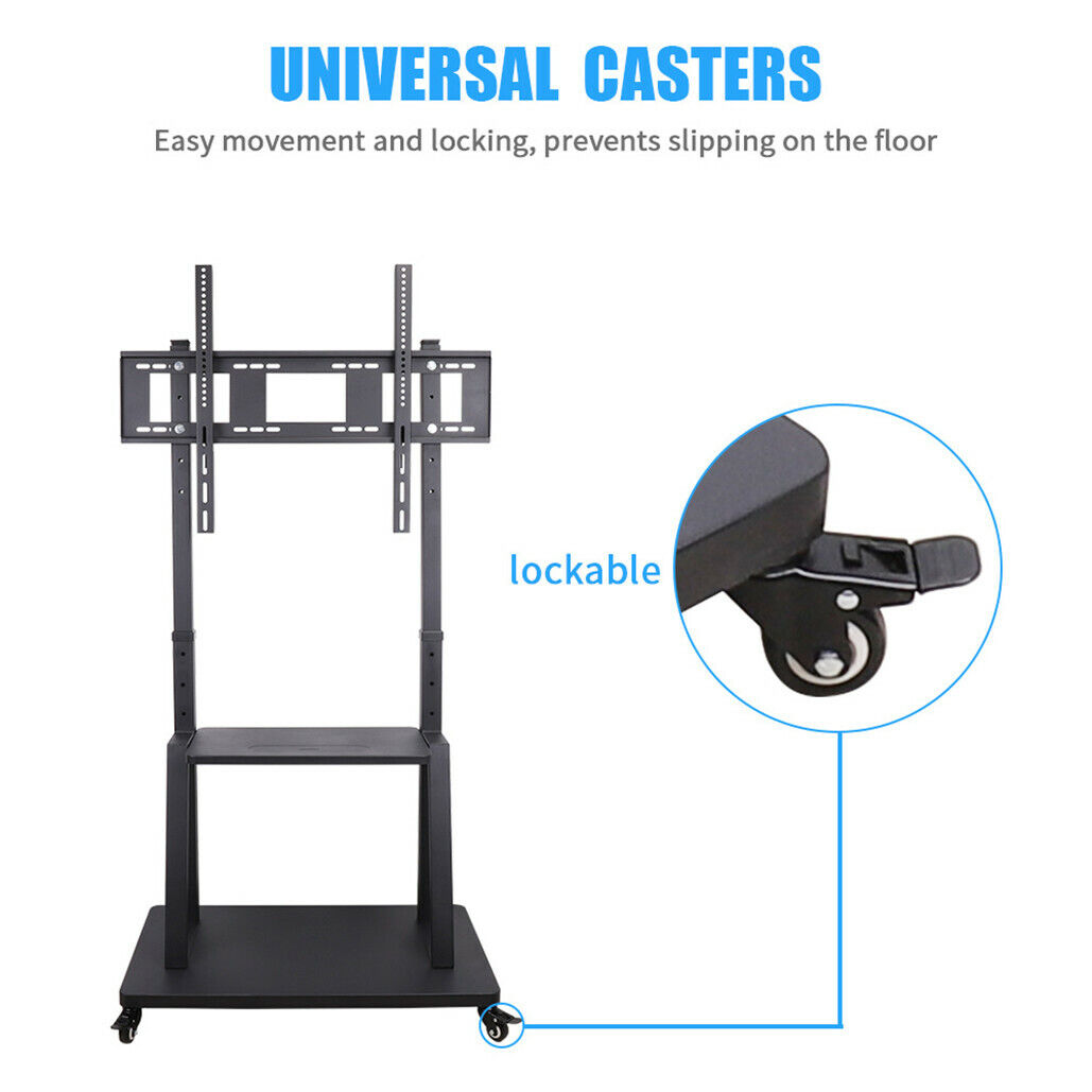 Kitchen & Bathroom DIY: Rolling TV Stand 32-100 w/ Adjustable Mount & 2-Tier Shelf