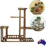 Pots, Planters & Accessories: 5-Tier Wooden Plant Stand Flower Display Shelf Indoor Outdoor Garden