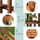 Pots, Planters & Accessories: 5-Tier Wooden Plant Stand Flower Display Shelf Indoor Outdoor Garden