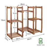 8-Tier Wooden Plant Stand Outdoor Indoor Garden Shelf