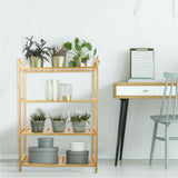 Bookcases & Shelves: Bamboo 4 Tier Shelving Unit Kitchen Bedroom Bookshelf