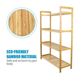 Bookcases & Shelves: Bamboo 4 Tier Shelving Unit Kitchen Bedroom Bookshelf
