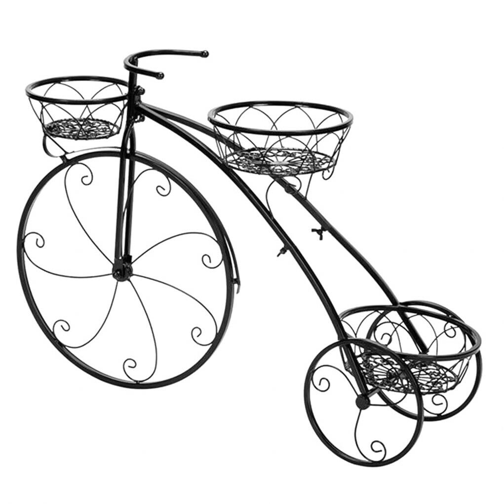 Iron Bicycle Plant Stand Rack Indoor Outdoor Garden