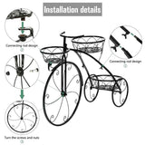 Gardening Accessories: Iron Bicycle Plant Stand Rack Indoor Outdoor Garden